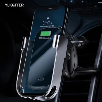 YLKGTTER Bezdrôtové Nabíjanie Pre Iphone XR HUAWEI MATE 30 Sumsung Poznámka 10 Infračervené Inteligentné Indukčné navigáciu do auta Držiak