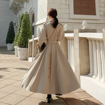 Jar Nový Kórejský Windbreaker Khaki Elegantné Outwear Voľné Temperament Výkopu Dlhá Srsť Pre Ženy Zaful Žena Oblečenie