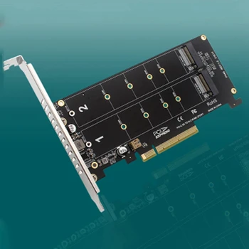 PCI-E Rozširujúca Karta Dual NVME RAID PCI-E X8 Rozdeliť Karty do SATA 10-Port Adaptéra Karty JMB585 Čip Podporuje PCI-E3.0 4.0