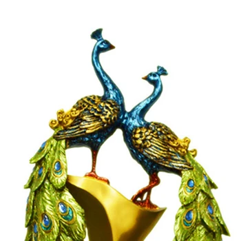 Peacock Figúrka Miniatúry Kabinetu Domáce Dekorácie Socha Ornament Svadobný Darček K Narodeninám Home Art Craft