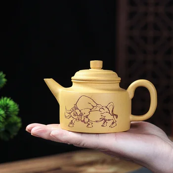 Fialová piesku kanvica nide bell hrniec, v Yixing surovej rudy časť je domácnosť čaj nastaviť
