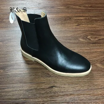 Black& Street High-End Luxusný Ručne KanyeWest Surového Kaučuku pravej Kože Čiernej Chelsea Boots denim pódium Ulici Boot