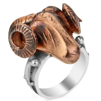 3D Ram Hlavu Horn Krúžok Ručne vyrábané Šperky Mužov Pevné 925 Sterling Silver Kvalitné Módne Jedinečný Dizajn pre Mužov