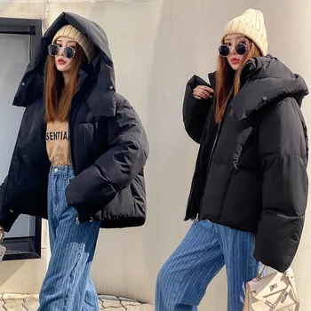 2021 nová zimná bunda dámske sako dámske teplej módy candy farby, bunda dlhé hrubé vetrovka kabát kórejský voľné bunda s kapucňou