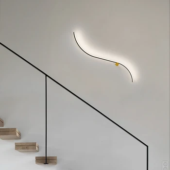 Moderný Minimalistický Nástenné Svietidlá Obývacia Izba, Spálňa, Nočné Lesk AC90V-260V LED Vnútorné čierna biela Lampa Uličkou Svetelné dekorácie