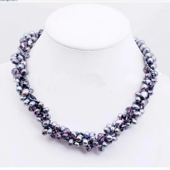 Nový Príchod Favoite Perlový Náhrdelník Ohromujúci Multi Strand Sladkovodné Perly Crystal Korálky, Ručne Vyrábané Jemné Šperky Lady Darček