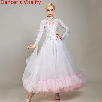 Zimné Nový Moderný Tanec Nosenie Racing Prispôsobené Diamond 4 Farby Šaty Sále Národného Štandardu Valčík, Džezový Tanec Fáze Oblečenie
