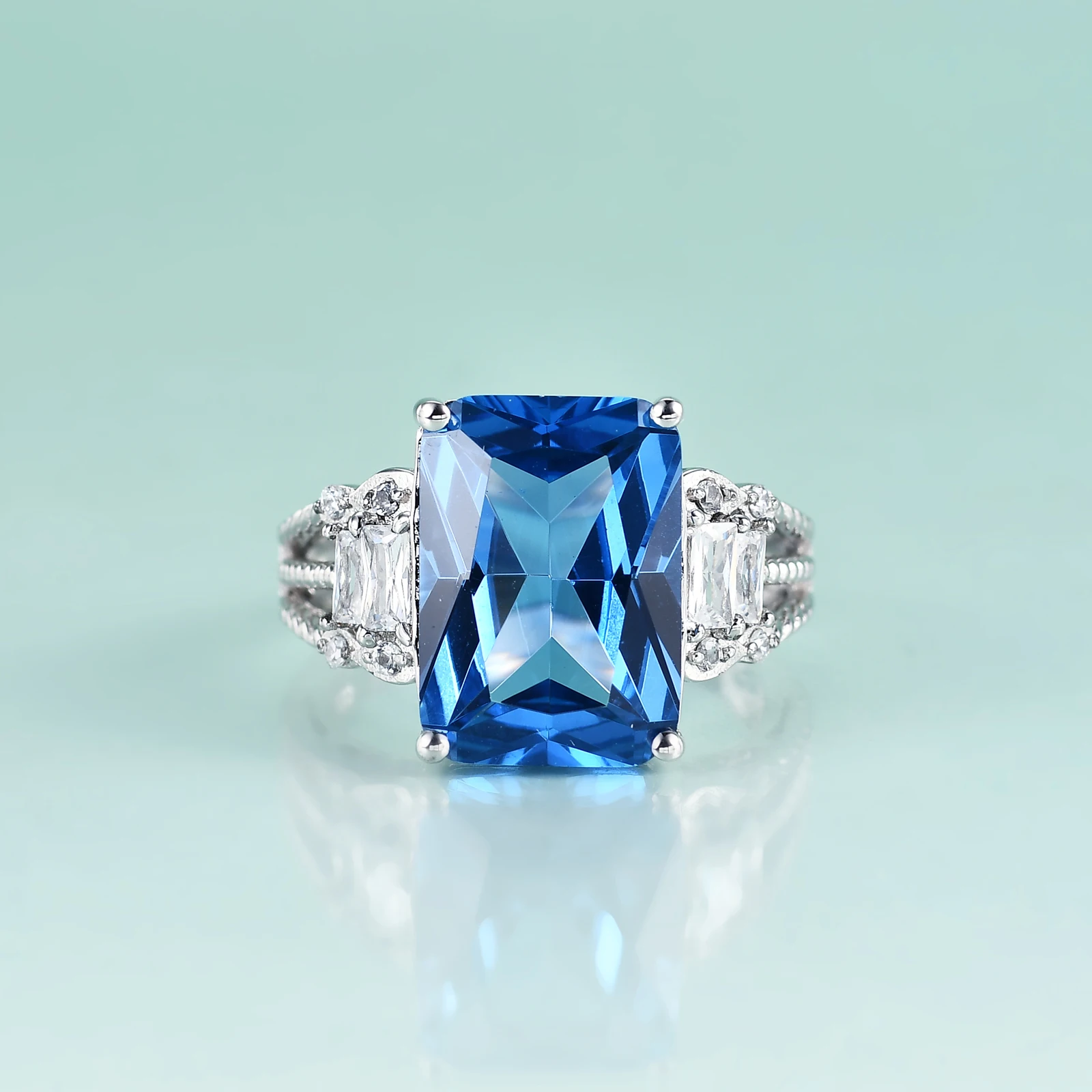 Gem je Krása 925 Sterling Silver Jemné Šperky Prstene Lab Modrá Spinelovou Dávka Pre Ženy, Luxusné Štýl Krúžky S Výročie Darček