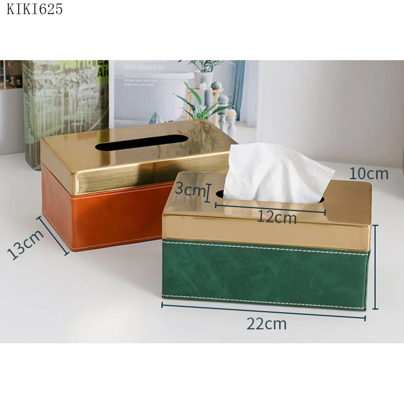 Európskom štýle Kožené Tkaniva Box Obdĺžnikový Kov Skladovanie Roll Papierovej dutinke Obývacia Izba, Jedálenský Stôl Tkaniva Box Domáce Dekorácie