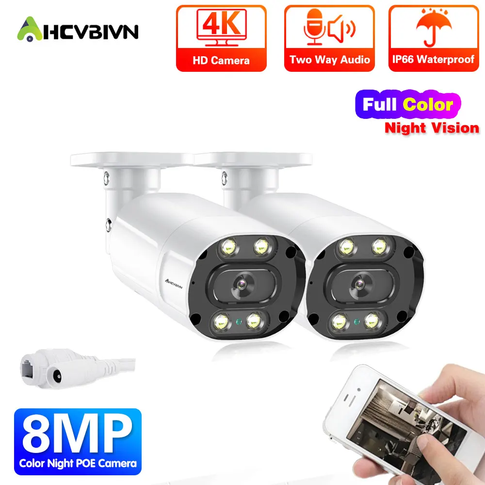 H. 265+ 4K POE IP Kamera Bullet Pohybu Detectio CCTV kamerový Systém Krytý obojsmerné Audio Smart Home Security Kamera IP