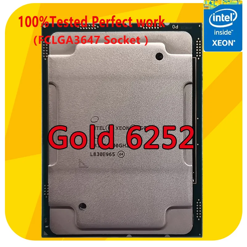 Intel Xeon Zlato 6252 2.1 GHZ 24-Jadrá 48-Niť 35.75 MB Smart Cache CPU Procesor 150W LGA3647 Pre Server Doska