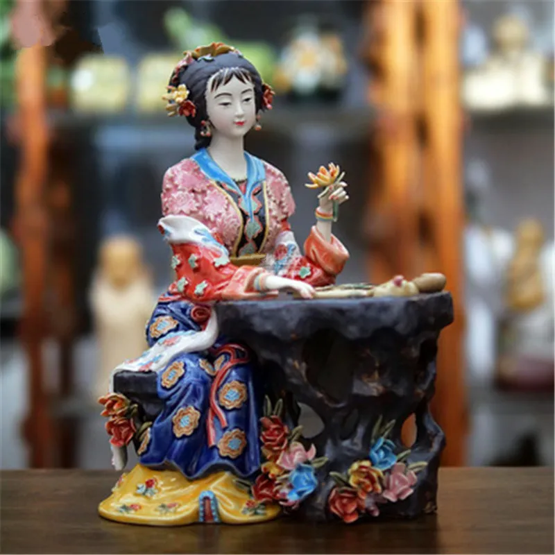 Jemné Keramické Červená Mansion Sen Obrázok Jinling Dvanásť Bábky Socha Glazúry Keramiky Socha Umenie Pre Domáce Dekorácie A1189