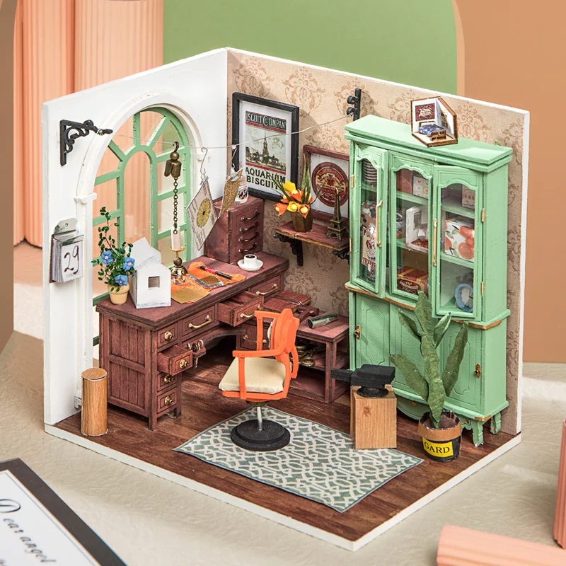 Bábika Dom Nábytku Miniatúrny domček pre bábiky DIY Miniatúrne Dom Miestnosti Hračky pre Deti DIY domček pre bábiky H012 Model Bezplatné Nástroje